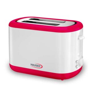 Hauser T-222R kenyérpirító, 800W, 2 szeletes, Piros/Fehér