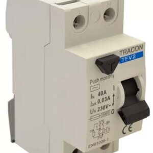 TRACON TFV2-40100 - Áram-védőkapcsoló, 2 pólusú 40A, 100mA, 6kA, AC