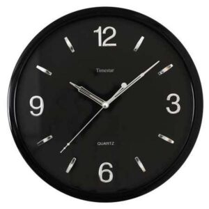 QUARTZ Arany keretes, fekete számlapos falióra. Átmérő 32 cm 837-3620070