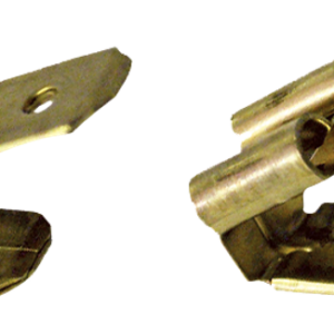 Szigeteletlen rátolható csatlakozó csap+hüvely, sárgaréz