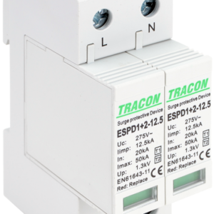 T1+T2 AC típusú túlfeszültséglevezető, cserélhető betéttel