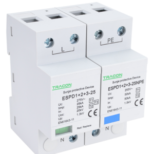 T1+T2+T3 AC típusú túlfeszültség levezető, egybeépített
