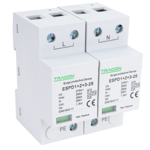 T1+T2+T3 AC típusú túlfeszültség levezető, egybeépített