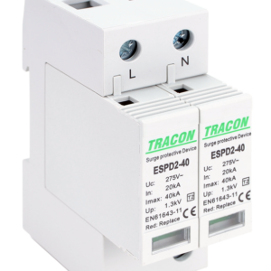 T2 AC típusú túlfeszültség levezető, cserélhető betéttel