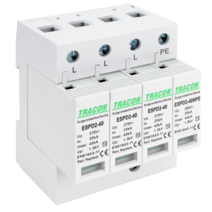 T2 AC típusú túlfeszültség levezető, cserélhető betéttel