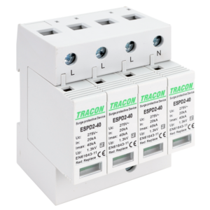 T2 AC típusú túlfeszültség levezető, cserélhető betéttel