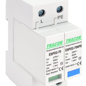 T2 AC típusú túlfeszültség levezető, cserélhető betéttel