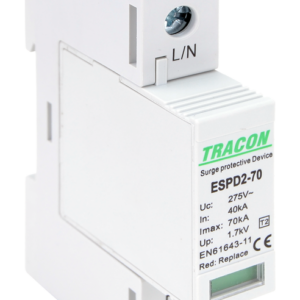 T2 AC típusú túlfeszültség levezető, cserélhető betéttel