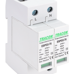 T2 AC típusú túlfeszültség levezető, cserélhető betéttel