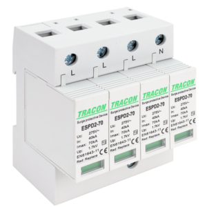 T2 AC típusú túlfeszültség levezető, cserélhető betéttel