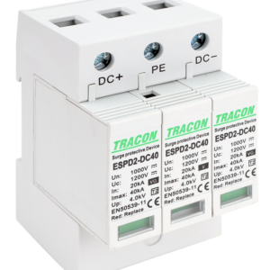 T2 DC típusú túlfeszültség levezető, cserélhető betéttel