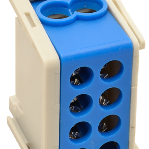 Főáramköri leágazó kapocs, sínre szerelhető, kék