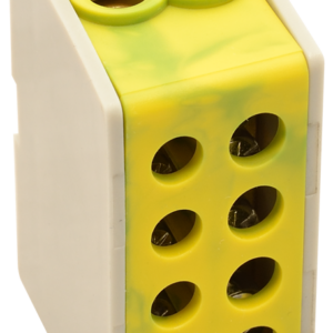 Főáramköri leágazó kapocs, sínre szerelhető, zöld/sárga