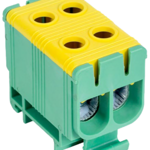 Főáramköri leágazó kapocs, sínre szerelhető, zöld/sárga
