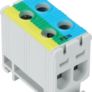 Főáramköri leágazó kapocs,sínre szerelhető,kék-zöld-sárga