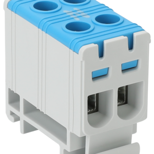 Főáramköri leágazó kapocs, sínre szerelhető, kék