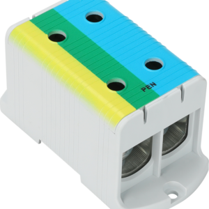 Főáramköri leágazó kapocs,sínre szerelhető,kék-zöld-sárga