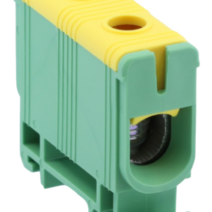 Főáramköri leágazó kapocs, sínre szerelhető, zöld/sárga