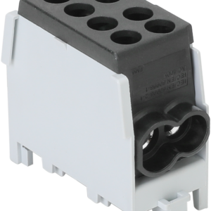 Főáramköri leágazó kapocs, sínre szerelhető, fekete