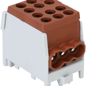 Főáramköri leágazó kapocs, sínre szerelhető, barna