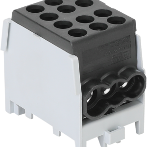 Főáramköri leágazó kapocs, sínre szerelhető, fekete