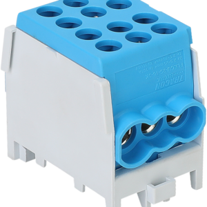 Főáramköri leágazó kapocs, sínre szerelhető, kék