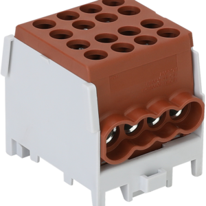 Főáramköri leágazó kapocs, sínre szerelhető, barna