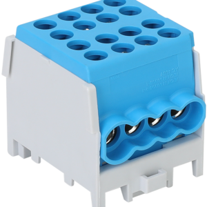 Főáramköri leágazó kapocs, sínre szerelhető, kék