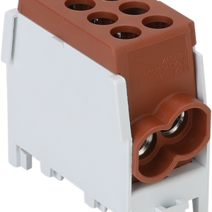 Főáramköri leágazó kapocs, sínre szerelhető, barna