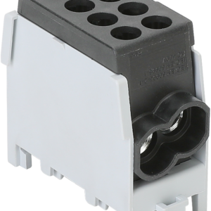 Főáramköri leágazó kapocs, sínre szerelhető, fekete