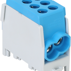 Főáramköri leágazó kapocs, sínre szerelhető, kék