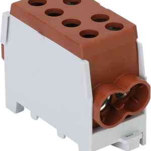 Főáramköri leágazó kapocs, sínre szerelhető, barna