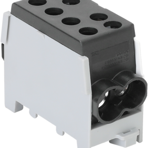 Főáramköri leágazó kapocs, sínre szerelhető, fekete