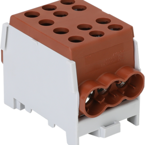 Főáramköri leágazó kapocs, sínre szerelhető, barna