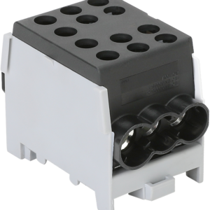 Főáramköri leágazó kapocs, sínre szerelhető, fekete