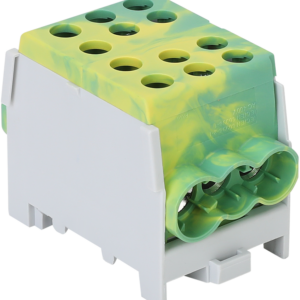 Főáramköri leágazó kapocs, sínre szerelhető, zöld/sárga