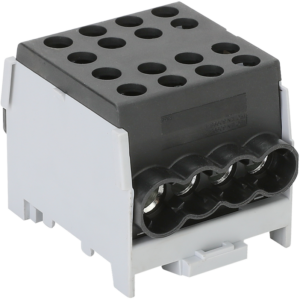 Főáramköri leágazó kapocs, sínre szerelhető, fekete