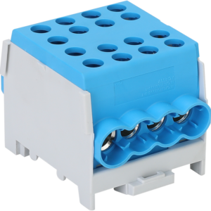 Főáramköri leágazó kapocs, sínre szerelhető, kék