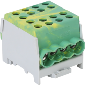 Főáramköri leágazó kapocs, sínre szerelhető, zöld/sárga