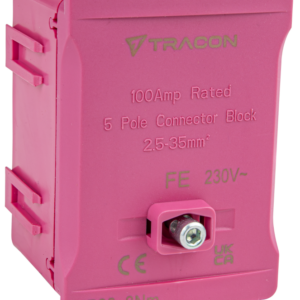 Fővezetéki sorozatkapocs, plombálható, rózsaszín