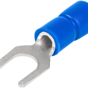 Szigetelt villás saru, ónozott elektrolitréz, kék