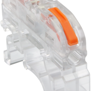 Csavar nélküli vezetékösszekötő, toldó, nyitható, átlátszó