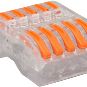 Csavar nélküli vezetékösszekötő, toldó, nyitható, átlátszó