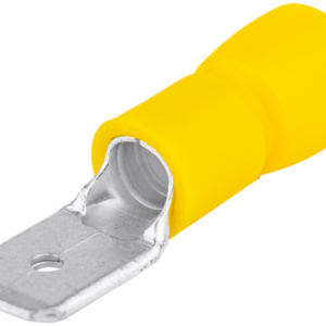 Szigetelt rátolható csatlakozó csap, sárgaréz, sárga