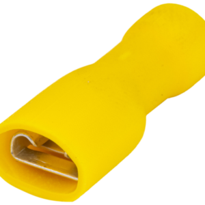 Teljes szigetelésű rátolható csatl. hüvely, sárgaréz, sárga