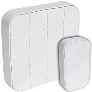 Vezeték nélküli csengő, négyzetes, 1 adó, 1 vevő