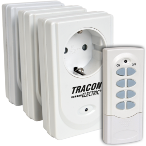 Távkapcsolós csatlakozóaljzat, 3 aljzat, 1 távírányító