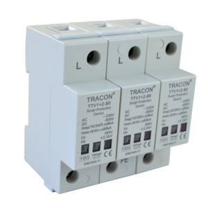 AC/DC túlfeszültség levezető, 1+2-es típus, egybeépített