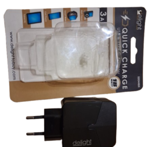 Hálózati Adapter USB + Type-C PD18W gyorstöltéssel - fekete  55044BK